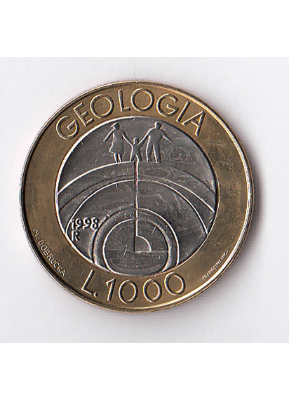 1998 Lire 1000 Bimetallica Geologia Fior di Conio San Marino 